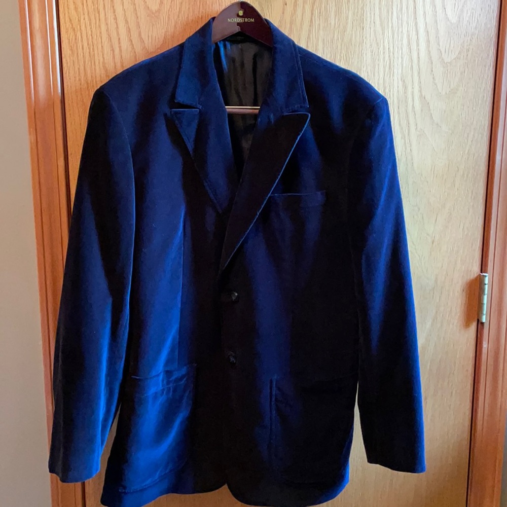 Joseph Abboud Two Button Black Velvet Sportcoat